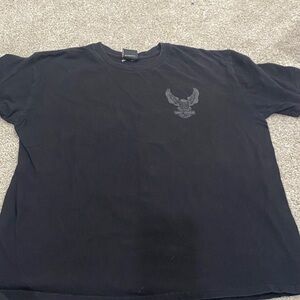 Harley-Davidson Black Short Sleeve Tee with Subtle Gray Eagle Logo